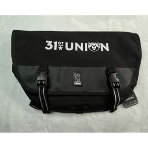 NWT Chrome Mini Metro 31st Union Messenger Bag Embroidered 21.5 L Black
